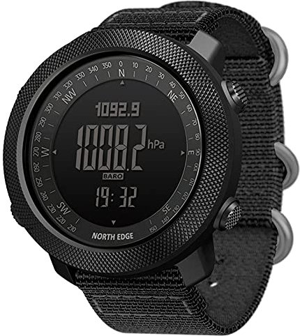 ERYUE Men's Outdoor Digital Sports Watch with Altimeter Barometer Compass World Time 50M Waterproof Pedometer Wrist Watch