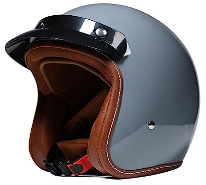 Leichter Jethelm, Modischer Retro-personalisierter Motorradhelm Für Herren Und Damen, Ganzjahreshelm, Helm Für Cruiser, Helikopter, Pilotenhelm, Fahrrad-Reithelm Mit ECE-Zulassung