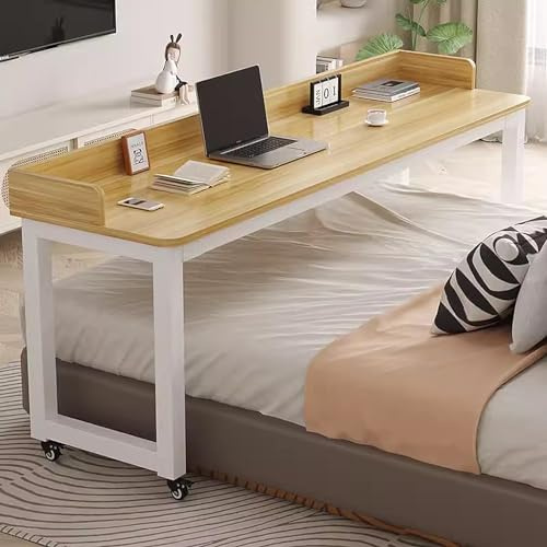 Tavolo sopra Il Letto, Carrello sopra Il Letto, Scrivania Portaoggetti, Ampia Scrivania da Studio, Scrivania ad Angolo, Mobile Studio Porta PC con Ruote, Tastiera Scorrevole Postazioni da Lavoro