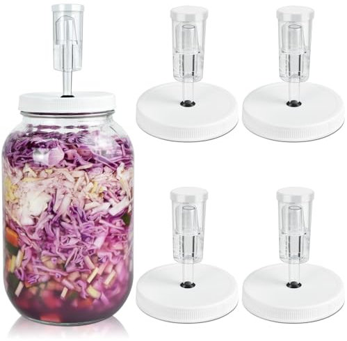 Artcome 18 PC Airtight 1 Gallon Fermentation Lid with Airlock - Transform Gallon Jar Into a Fermenter - Perfect for Pickles, Hard Kombucha, Beer, Wine, Cider - Gallon Lid with Econolock Airlock