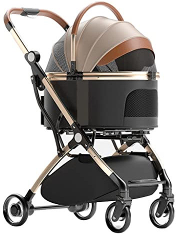 Windmilne Poussette pour Chien et Chat - Chariot de Transport séparable avec Porte-gobelet - Poussette pour Chien (Kaki)