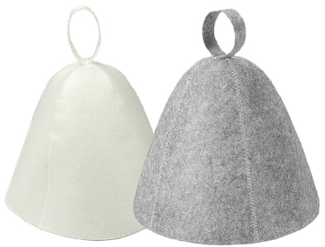 2-teiliges Sauna-Set für Damen und Herren, Sauna-Kappe aus Filz zum Schutz der Haare, Sauna-Hut aus Filz, Sauna-Zubehör aus Filz, Sauna-Filzhut für Spa-, Dusch- und Badebereich