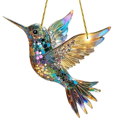 Spirit Birds,Kolibri Sonnenfänger,Vogel Sonnenfänger Zum Aufhängen Am Fenster, Acryl Kolibri Anhänger,Fensterdeko Hängend Kolibri Sonnenfänger Für Fenster, Wohnzimmer,Wand,Frühlingsdeko (A)