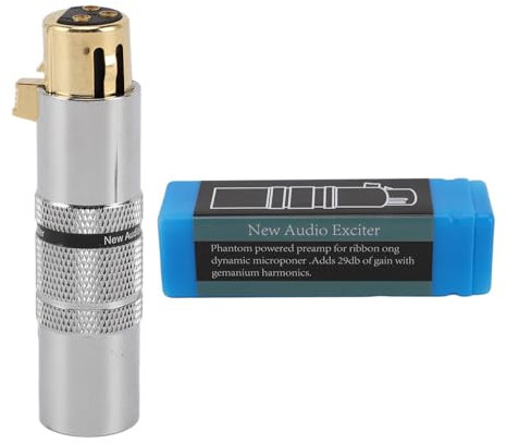 Inline Microphone Preamplifier, Microphone Amplifier, 29dB Powerful Professional Mic Preamplifier, Low Noise Microphone Pream for Recording