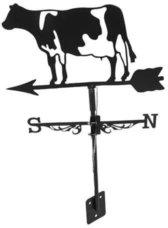 FONDOTIN 1satz Wetterfahne Kuh Retro Windrichtungsanzeiger Für Garten Dach Dekorative Windfahne Wetterfest Einfach Zu Montieren Für Bauern Gärtner Langlebig Und Stabil