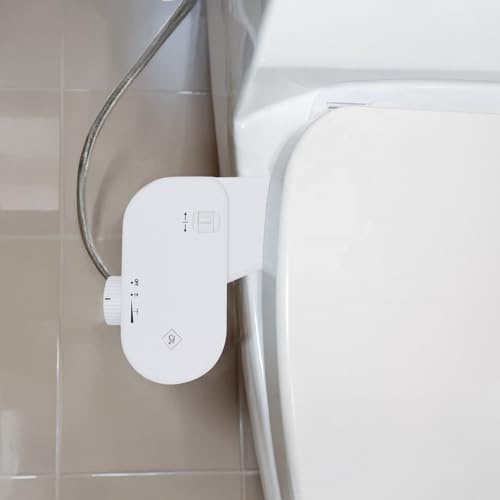 BELOFAY Bidet Attachment for Toilet UK | Ultra-Slim Cold Water Bidet with Non-Electric Single Nozzle, Button & Knob | Adjustable Pressure & Easy Home Installation | Single Nozzle Consealed knob