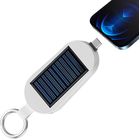 LED Keyring Torch - 3000mAh Keychain Flashlight | Solar Charger Powér Bank | Miní Solar Powér Bank Keychain | Portable Powér Bank with Wireless Charging | Type C Port Solar Keychain for TraveL