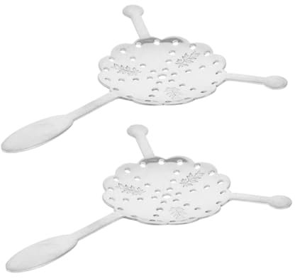 KOCKSHION 2pezzi Cucchiaio Da Assenzio Acciaio Inossidabile Con Design Filtro Per Cocktail e Preparazione Di Tè Gourmet Elegante e Durevole