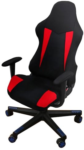 Funda Silla Gaming nórdica moderna,Funda Para Silla Gamer Elástica Con Reposabrazos Y Respaldo,Funda Silla Oficina de poliéster suave, Diseño de dos tonos, Antideslizante Y Antiarañazos de gato(F)