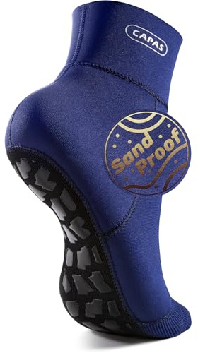 CAPAS Wasserdichte Neopren Socken, 2 mm, für Strand, Volleyball, Sanddichte Socken, Neoprenanzug, Schnorchelsocken, hält warm für Männer (DE/NL/SE/PL, Alphanumerisch, XL, Regular, Regular, Blau)