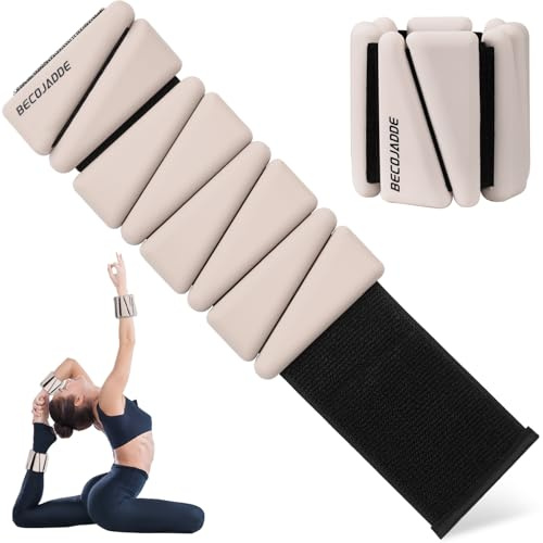 BECOJADDE Ankle Weights Set von 2 (Je 0.45kg / 0.9kg) für Frauen Männer Gewichtsmanschetten für Beine und Arme Adjustable Handgelenk Gewichte for Home Pilates Joggen Walking Workout Yoga