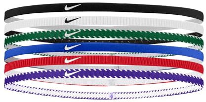 Nike Flex Classic Slim Headbands 6PK dünne elastische Haarbänder für Sport Royal (6 Stück)