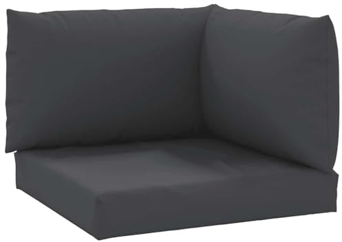 vidaXL Palettenkissen 3-TLG., Sitzkissen mit Hohlfasern, Rückenkissen für Außen Innen, Sitzpolster Palettenauflage, Schwarz Oxford-Gewebe