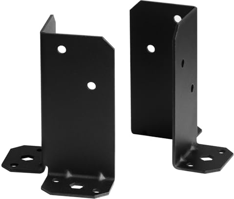 TSSS 8 Pcs Fence Post Bracket fit 75 mm x 75 mm,100mm x 100 mm Square Timber,Adjustable Pergola Deck Post Base Anchor,12 Gauge(2.6 mm Thick)