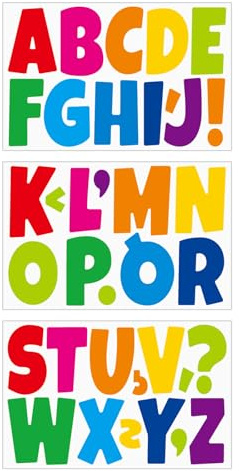 Canollo Bunte Buchstaben Aufkleber 7cm, Große Buchstaben zum Aufkleben, Klebebuchstaben Sticker, Selbstklebende Buchstabenaufkleber, Vinyl Sticker für Schilder Poster Briefkästen Fenster