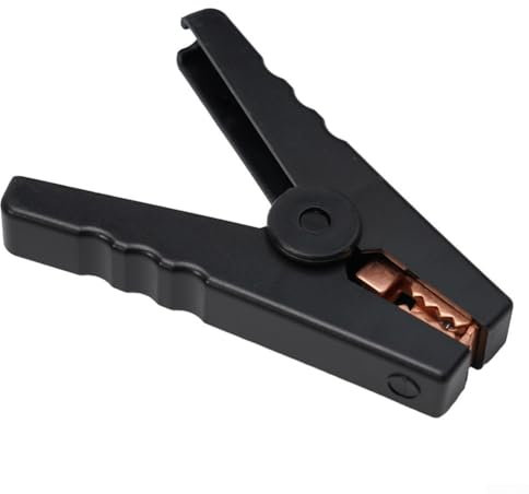 Clip a coccodrillo grandi da 100 A per ricarica batteria auto morsetti isolati per connessioni rapide (nero)