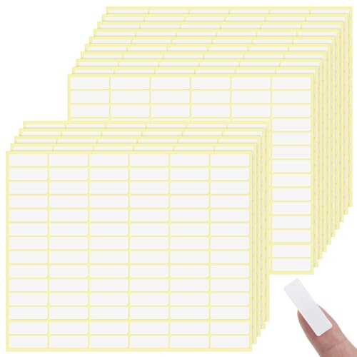 LXUEJIE 1260 Stück Weiß Klebeetiketten, 10 x 31 mm Etiketten Selbstklebend Klebeetiketten zum Beschriften Universal Etiketten Aufkleber Leere Haushaltsetiketten Preisetiketten für Schule Büro Küche