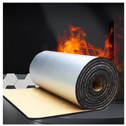 Panneaux isolants auto-adhésifs，Rouleau Réfléchissant en Mousse D'aluminium，Barrière de Vapeur Couche D’Isolation en Caoutchouc，Anti Froid et Chaleur.(1*6m/3.2*19.7ft,10MM(THK))