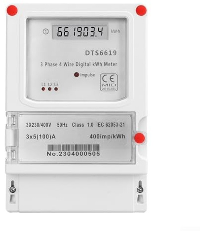 Stromzähler 3 Phasen Wandmontage LCD Display kWh Energiezähler 3x230/400V 100A DIN-Schiene Haushalt Stromverbrauch Messgerät