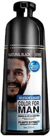 Pruojhw Tinte para bigote | Agente instantáneo de larga duración, 200 ml Tinte para barba para cabello gris | Para el abuelo casa viaje salón cumpleaños boda reunión