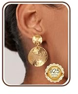 Chriscoco Ohrringe Silber 925 Hängend Goldene Ohrringe Damen | Hypoallergene,Ohrringe Gold Hängend,Gehämmerte Statement Ohrring Vergoldet 14K,Leichte Großer Lange Ohrringe