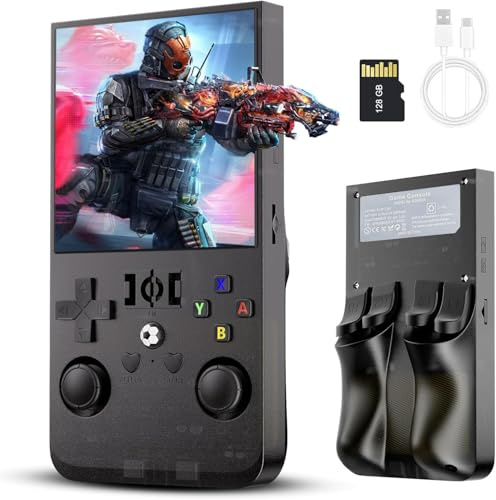 WOOFOOLA R36max Retro Handheld Game Console with Open Source Linux System, 128gb Tf Card Built-in 22,000+ Classic Video Game, Portable Gaming Console with 4.0-inch Ips Hd Screen & 4000mah Battery