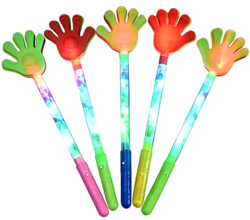 MAGICLULU 5piezas Palmas Luminosas de Mano para Juguetes de Aplausos con Cinco Dedos Accesorios para Fiestas y Eventos con Luces LED Suministros para Celebraciones Color Color Aleatorio