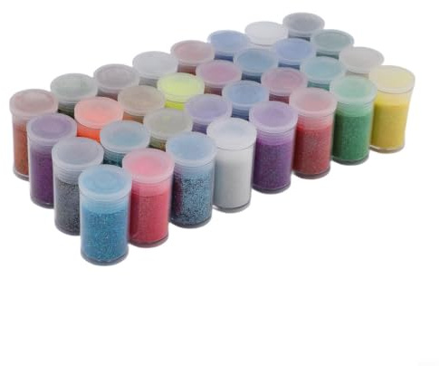 Glitzerpuder-Set, 32 Farben, für Gesicht, Make-up, Körperkunst, Nageldekoration und Kunstharz, Epoxid-Projekte, Scrapbooking, Kartenherstellung, Bastelzubehör