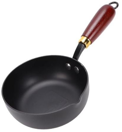 Zunate 5,9 Tums Stekpanna för ägg med Järn Omelett med Trähandtag, Minikök Stekpanna för All Spis, Matlagning och Grillning