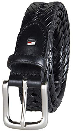 Tommy Hilfiger Men's Braided Belt, Black, 34