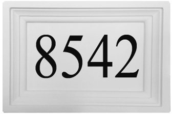 Personalized Address Plaque by ABC Address Blocks. 12 x 16 Crown Recessed Style. Pre-Cast Stone. Engraved Sign for Mailbox.