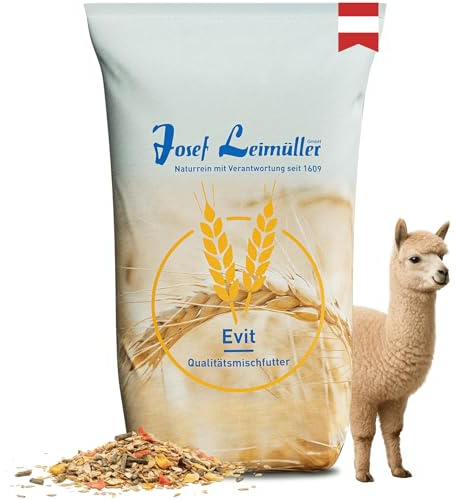 Leimüller Nourriture pour alpagas 20 kg - Aliment autrichien de qualité sans OGM - Aliment pour alpagas, Lamas, chameaux et camélidés - conditionné à la Main Depuis 1609