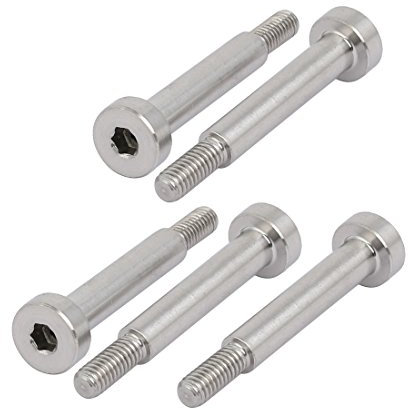 sourcing map Tornillo de tope de cabeza hueca hexagonal de 5 mm Perno diámetro Hombro longitud de 25 mm hombro rosca M4 5 piezas