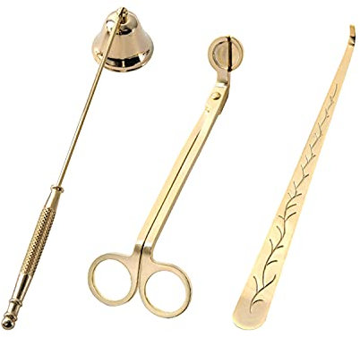 ARSUK kerzenlöscher Set ohne Qualm, Dochtschere, Dochtzieher zum sicheren Löschen Kerzen Accessoire Set Edelstahl (Satz von 3 Stück)
