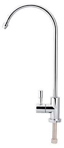 1/4'' Stainless Steel Faucet Chrome Plated Reverse Osmosis Goose Neck Drinking Water Filter Kitchen Tap