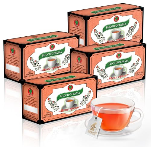 KUKER Bärentraubenblätter Tee - 80 Beutel Nieren und Blasentee, Detox Tee, Harntee, Nierentee, Bioprogramm für Urintrakt, Arctostaphylos Uva Ursi - Urologischer Tee (4 Pack)