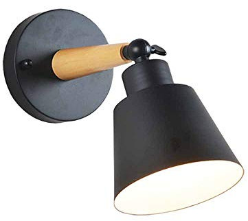 Chao Zan Wandlampe, 1 flammige Vintage Wandleuchte im Moderne Industrial Design, Retro Wandspot aus Metall, Farbe: Schwarz, Fassung: E27