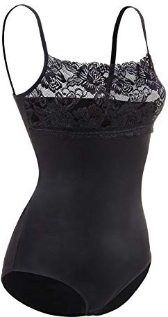 Dam Strappy Cami topp spets trim hals väst bodysuit trikåer kamisole 4030