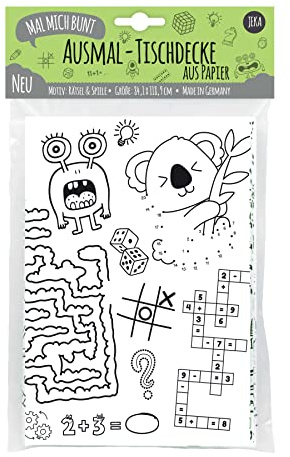 Mal Mich Bunt Ausmal-Tischdecke aus Papier, Motiv Rätsel Spiele