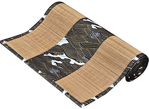 MMQGQ Japanischer Tischläufer Aus Bambus Mit Muster, Lange Tisch-Party-Hotel-Tischsets, Waschbare, rutschfeste, Haltbare Tischset, Blau/Gold ， Viele Modelle(Color:Wolkenmeer,Size:30×120cm)