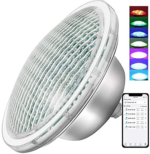 CXhome LED Poolbeleuchtung Unterwasser 25W 12V RGB PAR56 Pool Beleuchtungen Poollicht Unterwasser (Ersetzt alten PAR56 Halogenlampen) IP68 BT-Steuerung APP 32 Lichteffekte Farbwechsel Poolzubehör