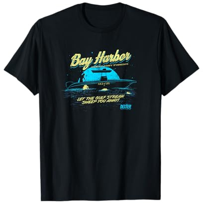 Dexter Cotton Black Fishing T-Shirt, Adult, Unisex, Short Sleeve, Small, Classic Fit