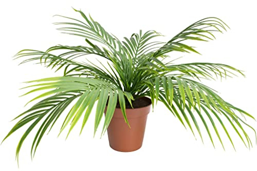 Botanic-Haus Kunstpflanze Areca Palme mit 14 Blättern im braunen Kunststofftopf