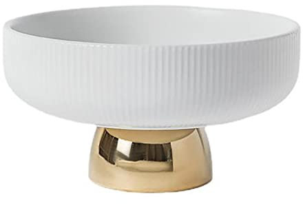 Micvtve Assiette en CéRamique, Pieds Hauts, Assiette à Fruits, Bol à Salade Ronde, Moule à Gâteau à Dessert, Plateau à Collation, Assiettes DéCoratives (L)