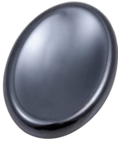 KYEYGWO 2 Pièces Hématite Reiki Cristal de Soucis Pierre Pour la Décompression de Charme de La Main, Pierres de poche ovales Pierres de massage pour la méditation et le yoga