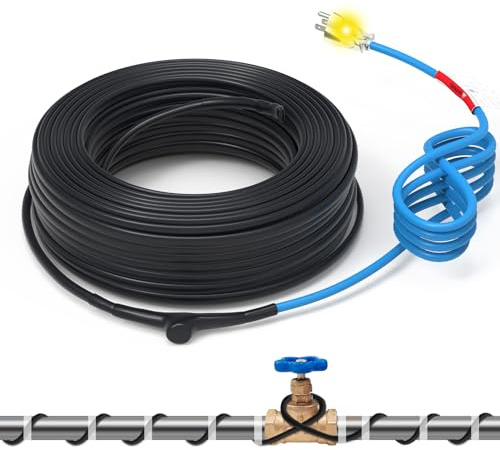 TOPDURE Heat Tape for Pipes Self-Regulating Heating Cable,Heat Trace for Pipes, Energy-Saving Pipe Freeze Protection ETL Certified Outside Heater 120V 9FT