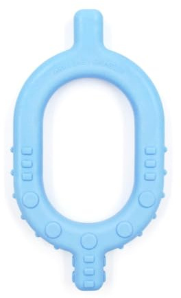 ARK® Grabber Baby glatt und texturiert für zahnende Babys ab einem Alter von 5 bis 6 Monaten - Kiefermotorik, Beißblock, Kauen, Zahnen (hellblau)