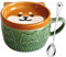 Süß Keramik Lustige Tassen mit Deckel, Hund Tier Kaffee Teetassen Set, Personalisiert Kaffeetassen Geschenk für Weihnachtstag, Frauen, Mädchen, Freundin, Katzenliebhaber, Kinder, Geburtstagsgeschenk