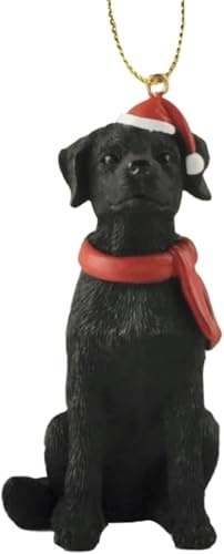 Black Labrador Christmas Tree Ornament Figurine - Black Lab Decor, Dog Holiday Ornaments, Holiday Stocking Stuffer, Christmas Tree Decorations