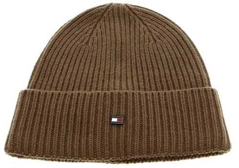 TOMMY HILFIGER TH Elevated Plaque Beanie Desert Khaki